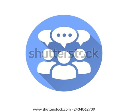 Discussion flat icon with long shadow for graphic and web design.
