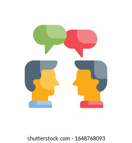 Icono plano de discusión.ilustración vectorial. EPS 10