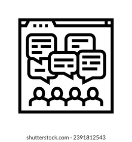 discussion forum online learning platform line icon vector. discussion forum online learning platform sign. isolated contour symbol black illustration