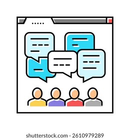 discussion forum online learning platform color icon vector. discussion forum online learning platform sign. isolated symbol illustration