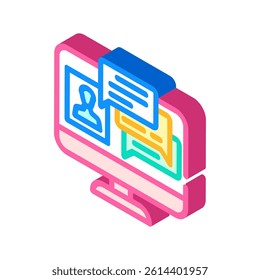 discussion forum online learning platform isometric icon vector. discussion forum online learning platform sign. isolated symbol illustration