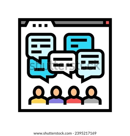 discussion forum online learning platform color icon vector. discussion forum online learning platform sign. isolated symbol illustration