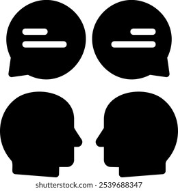 Vector de ilustración de icono de glifo de discusión