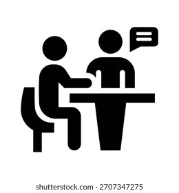 discussion glyph icon illustration vector graphic. Simple element illustration vector graphic, suitable for app, websites, and presentations isolated on white background