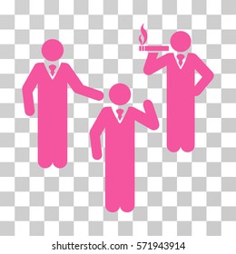 Discussion Group icon. Vector illustration style is flat iconic symbol, pink color, transparent background. Designed for web and software interfaces.