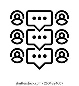Discussion Group line icon. linear style sign for mobile concept and web design. Outline vector icon. Symbol, logo illustration. Vector graphic