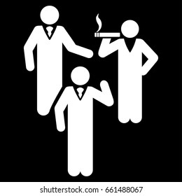 Discussion Group vector icon. Flat white symbol. Pictogram is isolated on a black background. Designed for web and software interfaces.