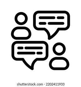 Línea De Icono De Ayuda E Información De Discusión