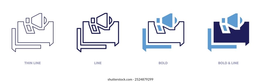 Discussion icon in 4 different styles. Thin Line, Line, Bold, and Bold Line. Duotone style. Editable stroke.