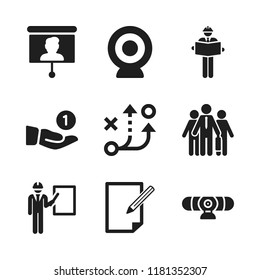 discussion icon. 9 discussion vector icons set. manager, financial and webcam icons for web and design about discussion theme