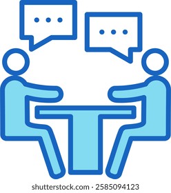 Discussion Icon Blue Vector Illustration