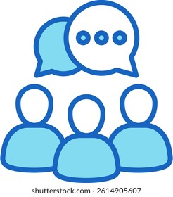 Discussion Icon Blue Vector Illustration