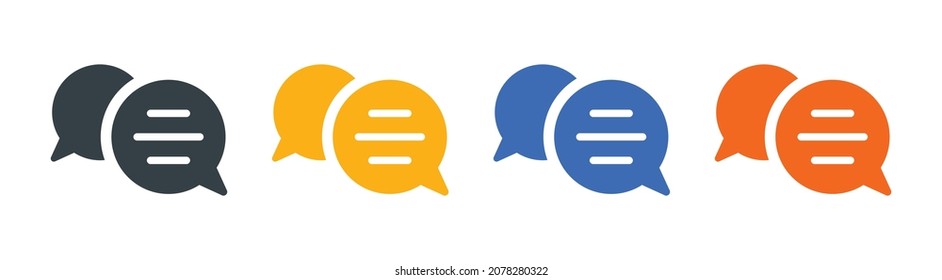 Discussion icon. Conversation vector symbol. Communication speech bubble sign
