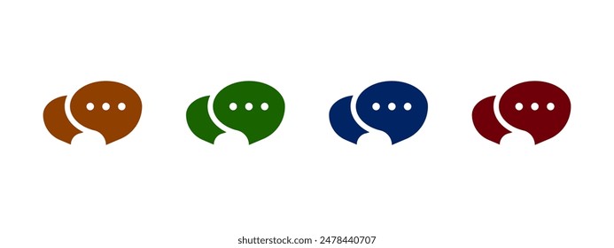 Discussion icon. Conversation vector symbol. Communication speech icon in different color design.	