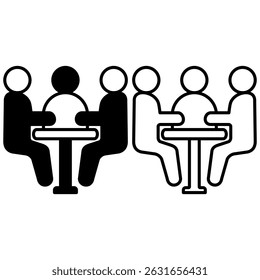 discussion icon, debate, simple flat style, illustration, pictogram template symbol sign logo, for ui or ux isolated on white for mobile app, editable