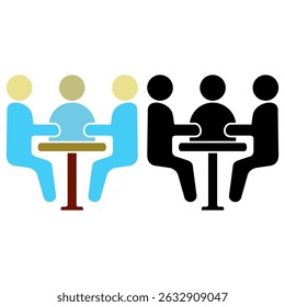 discussion icon, debate, simple flat style, illustration, pictogram template symbol sign logo, for ui or ux isolated on white for mobile app, editable