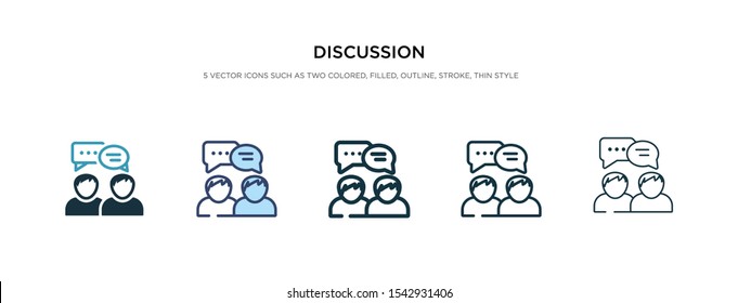 discussion icon in different style vector illustration. two color and black discussion vector icons designed in filled, outline, line and stroke style can be used for web, mobile, ui