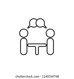 discussion icon. Element of communication icon for mobile concept and web apps. Thin line discussion icon can be used for web and mobile