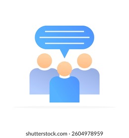 discussion icon, flat colored vector. modern and minimalist design