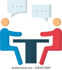 Discussion Icon Flat Vector Illustration