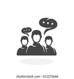 Discussion icon isolated on white background. Discussion vector logo. Flat design style. Modern vector pictogram for web graphics - stock vector