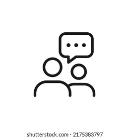 Discussion icon line style isolated on white background. Vector illustration