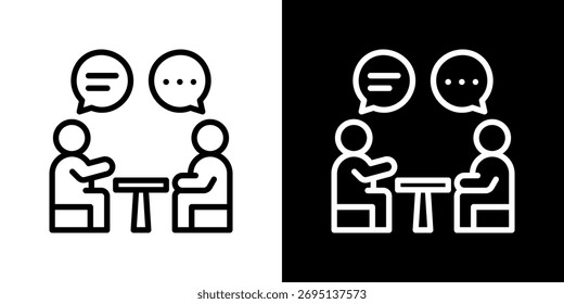 Ícone Discussão. Ilustração de vetor de estilo de linha