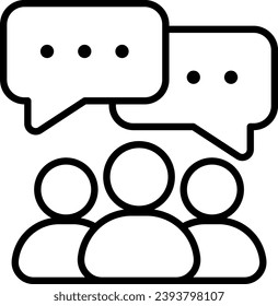 ilustración vectorial de línea de icono de discusión