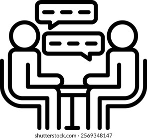 Discussion Icon Line Vector Illustration