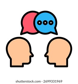 Discussion Icon Lineal Color Design Vector Illustration