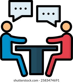 Discussion Icon Lineal Color Vector Illustration