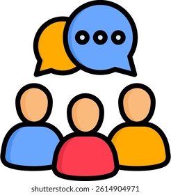 Discussion Icon Lineal Color Vector Illustration