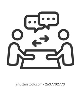 Discussion Icon Lineal Style Vector Illustration