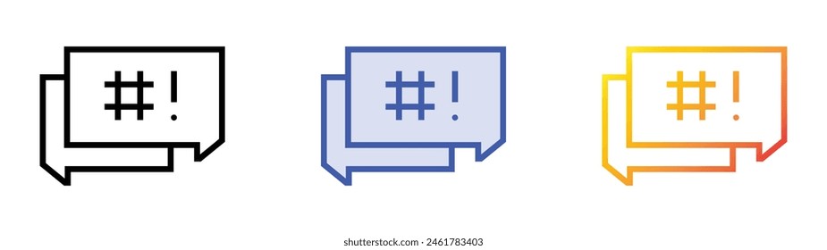 discussion icon. Linear, Blue Fill and Gradient Style Design Isolated On White Background