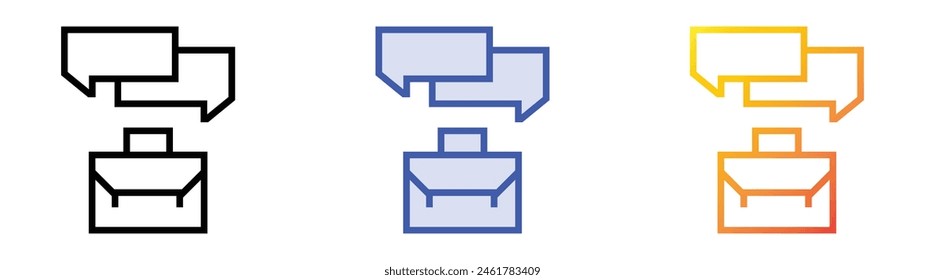 discussion icon. Linear, Blue Fill and Gradient Style Design Isolated On White Background