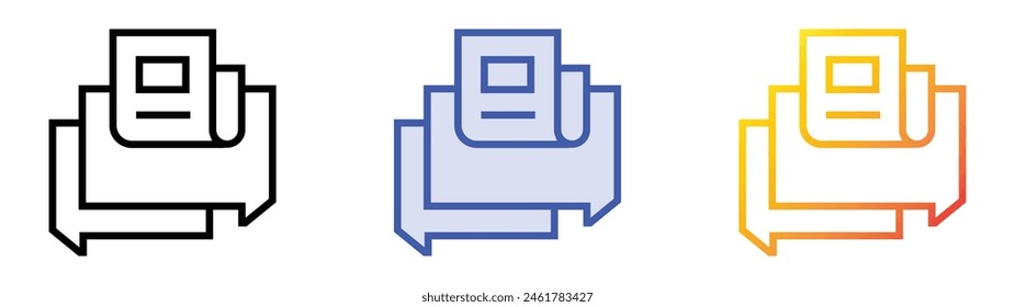 icono de discusión. Diseño de estilo de relleno lineal, azul y degradado aislado sobre fondo blanco