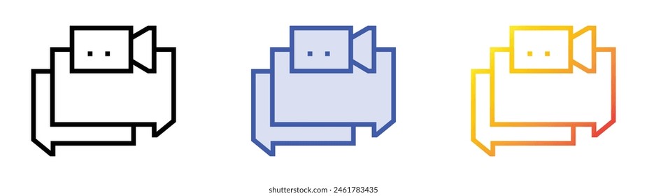 icono de discusión. Diseño de estilo de relleno lineal, azul y degradado aislado sobre fondo blanco