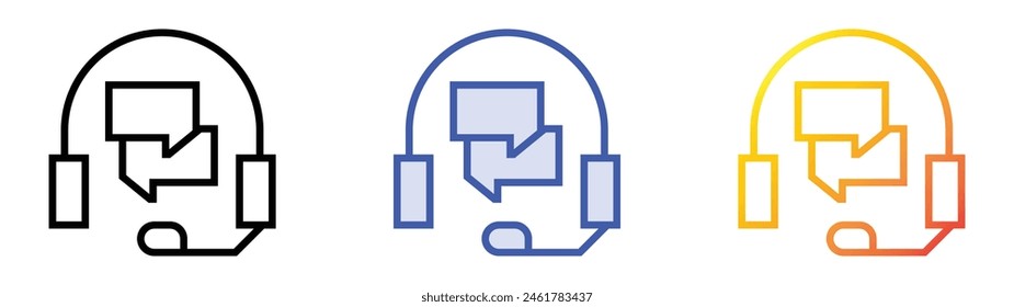 discussion icon. Linear, Blue Fill and Gradient Style Design Isolated On White Background
