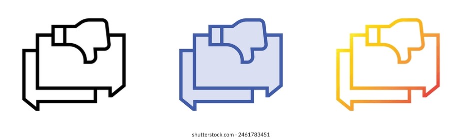 discussion icon. Linear, Blue Fill and Gradient Style Design Isolated On White Background