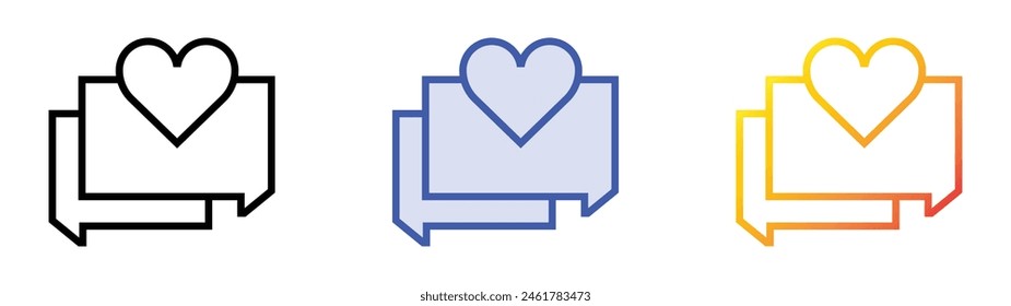 discussion icon. Linear, Blue Fill and Gradient Style Design Isolated On White Background