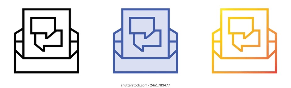 discussion icon. Linear, Blue Fill and Gradient Style Design Isolated On White Background