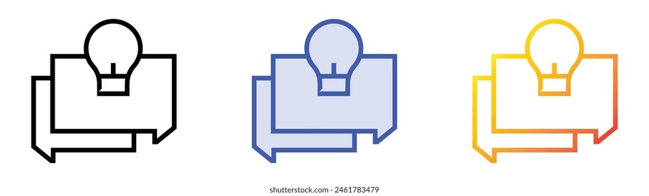 discussion icon. Linear, Blue Fill and Gradient Style Design Isolated On White Background
