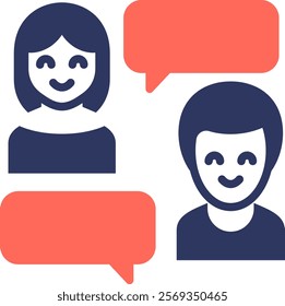 Discussion Icon Mixed Vector Illustration
