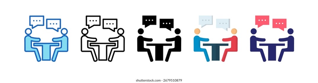 Icono de discusión Colección de conjunto de estilos múltiples.