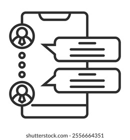 Discussion icon, Online meeting symbol outline icon, editable vector illustration and transparent graphic element. Isolated on white background