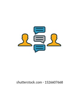 Discussion icon. Outline filled creative elemet from business management icons collection. Premium discussion icon for ui, ux, apps, software and infographics.