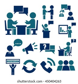discussion icon set