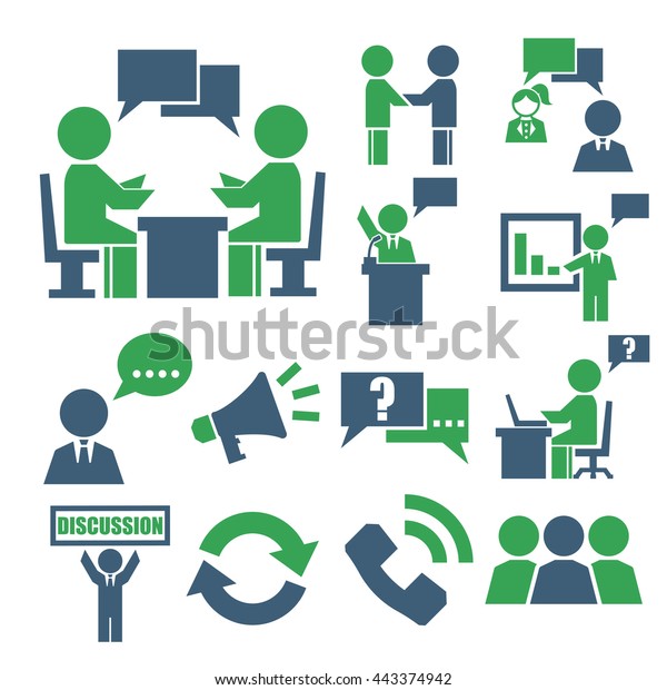 Discussion Icon Set Stock Vector (Royalty Free) 443374942