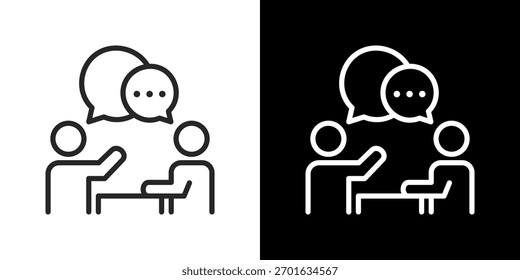 Discussion Icon Set. Clean Line Design With Light And Dark Versions For Versatile Use.