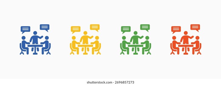 Conjunto de ícones de discussão Coleção de vários estilos de cor